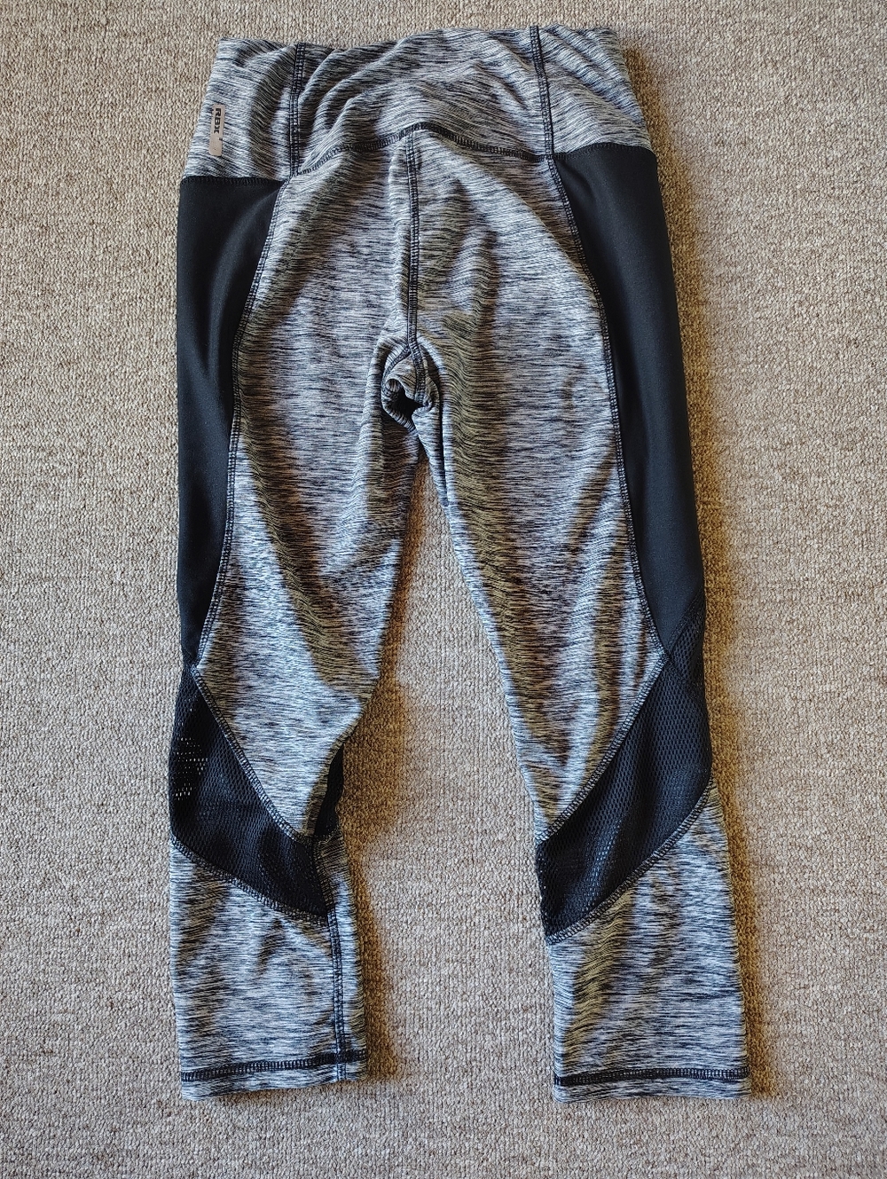 RBX Women's Cropped Leggings Size S Gray Black Stretch Athletic